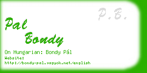 pal bondy business card